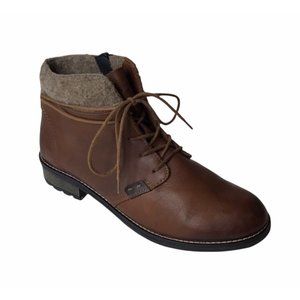 REMONTE Leather Wool Waterproof Boot Brown Size 39